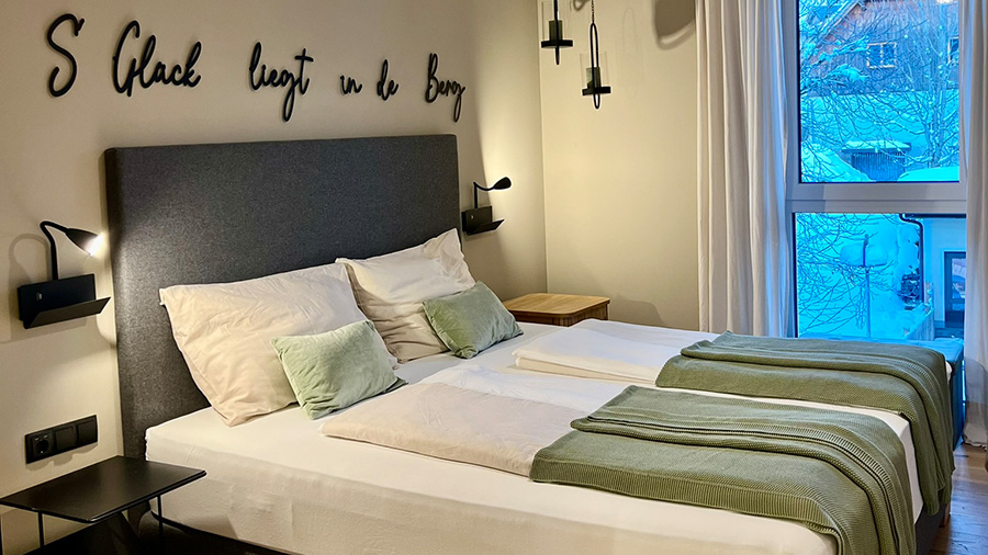 Das Genner Boutique Appartement Tauplitz Grimming Schlafzimmer